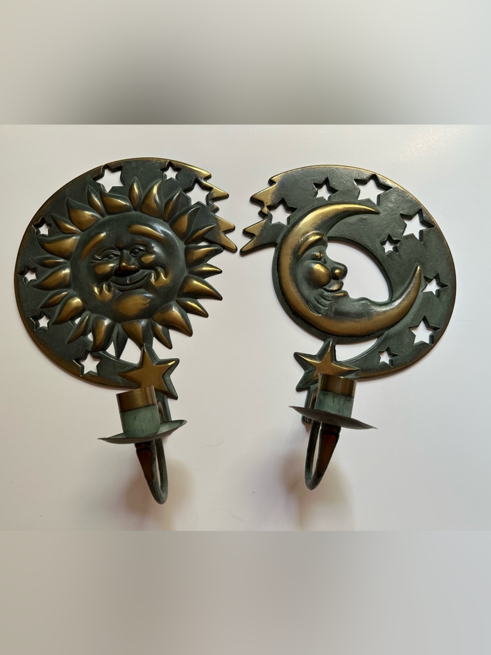 1994 Celestial Scones PartyLite Brass Metal Taiwan Boho Whimsical